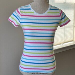 NWOT! J.Crew Fun Bright Stripe Cotton Tee-shirt - Size XXS